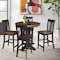 International Concepts 36 in. Solid Wood Round Top Dining Table with 4 Counter Height Stools in Hickory/Washed Coal K45-36RT-23B-S102-4 - alternate 3